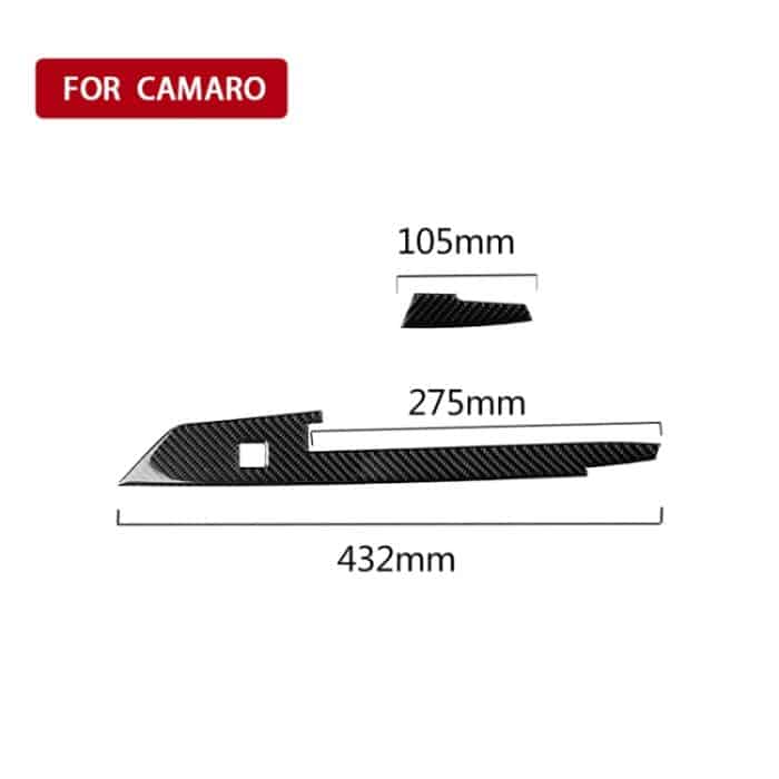 2 in 1 Auto Carbon Fiber Central Control Stripe Dekorativer Aufkleber für Chevrolet Camaro 2017-2019 – Bild 6