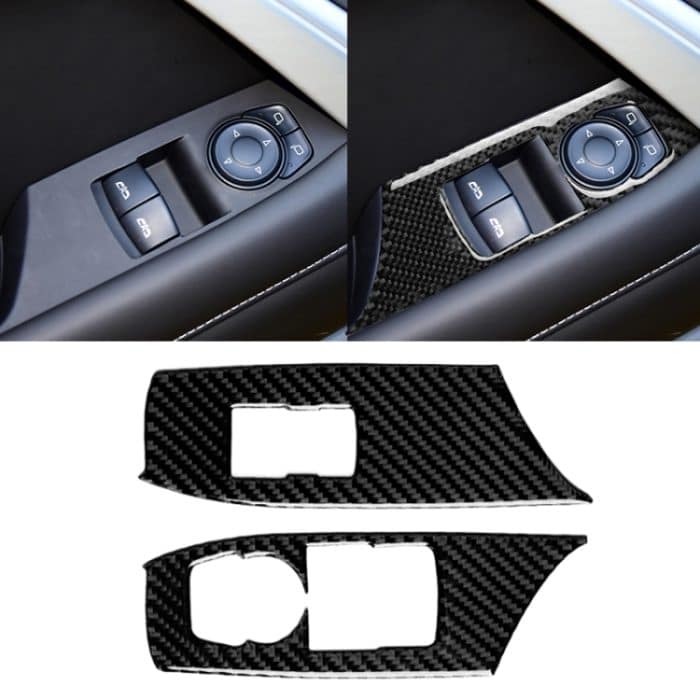 CRP0618.jpg 2 in 1 Auto Carbon Faser Fensterheber Panel dekorative Aufkleber für Chevrolet Camaro 2017-2019, Linksantrieb – Bild 1