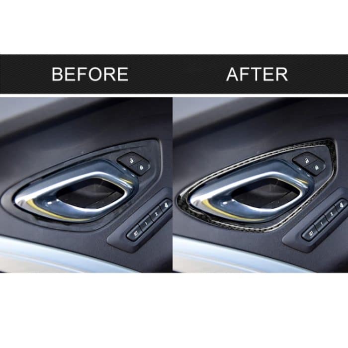 2 PCS Car Carbon Fiber Tür Innengriffverkleidung Dekorativer Aufkleber für Chevrolet Camaro 2017-2019 – Bild 7