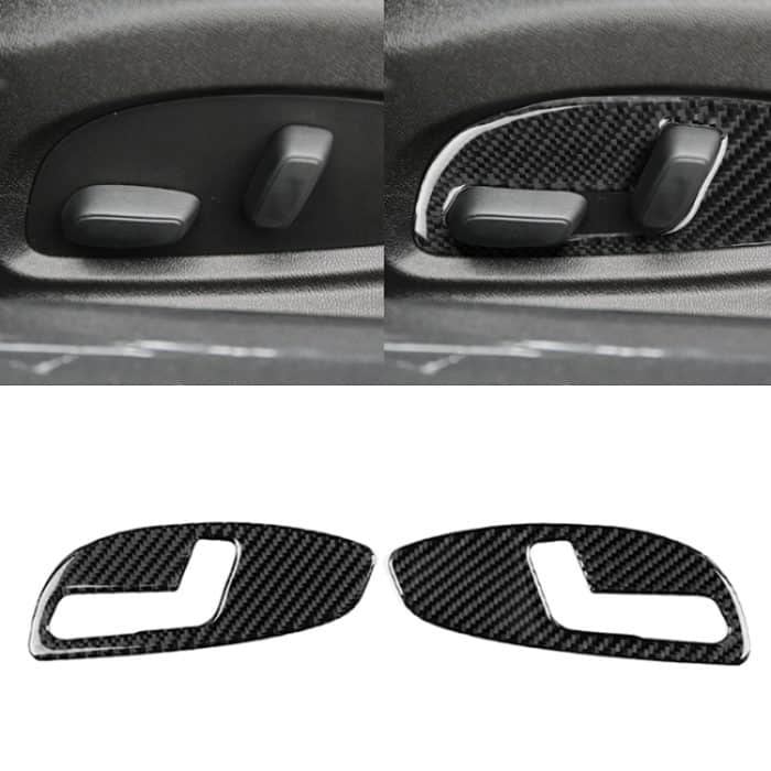 2 PCS Car Carbon Fiber Sitzverstellplatte Dekorativer Aufkleber für Chevrolet Camaro 2017-2019 – Bild 1