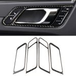4 PCS Carbon Faser Autotürgriffrahmen Dekorativer Aufkleber für Porsche Macan
