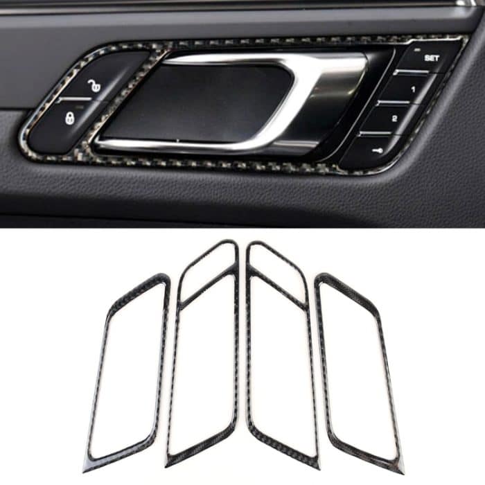 4 PCS Carbon Faser Autotürgriffrahmen Dekorativer Aufkleber für Porsche Macan – Bild 1