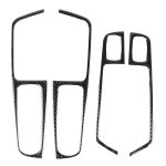 4 PCS Carbon Fiber Autofenster Button Panel Dekorativer Aufkleber für Porsche Macan – Bild 2