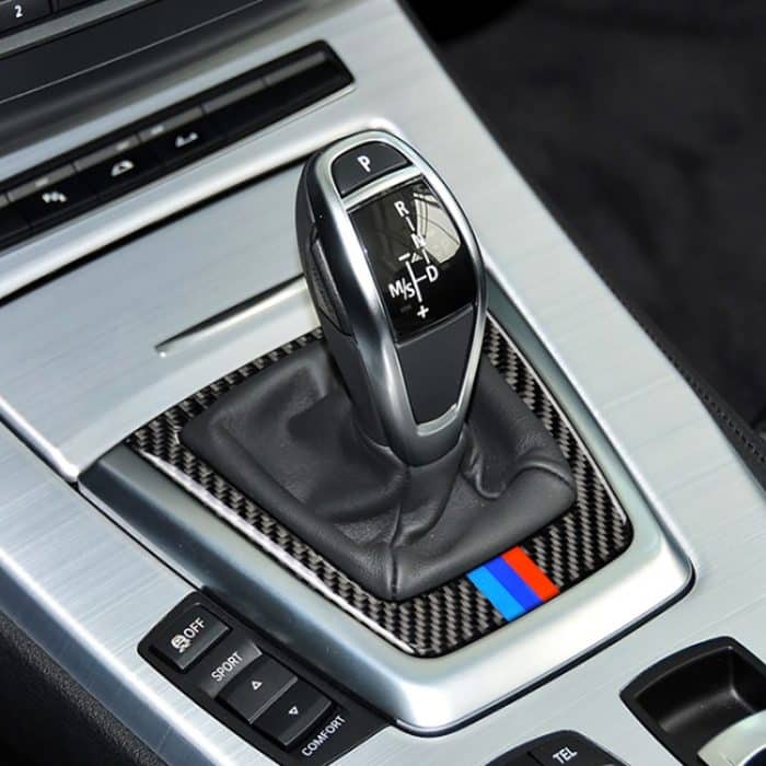 Auto Carbon Fiber Gear Position Panel Dekorativer dreifarbiger Aufkleber für BMW Z4 2009-2015 – Bild 7