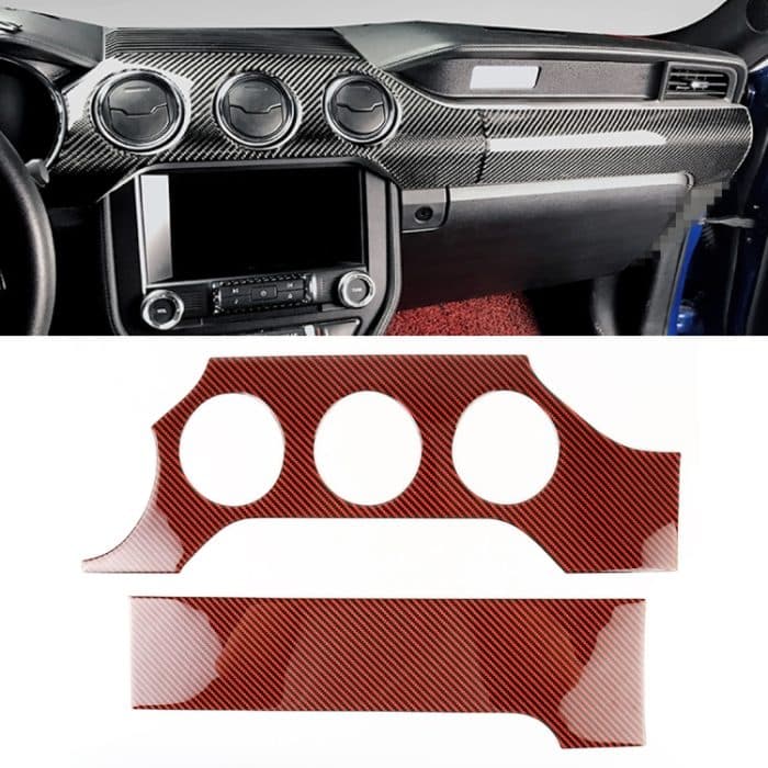 CRP0924.jpg 2 in 1 Auto Carbon Fiber Dashboard Abdeckung Panel Dekorative Aufkleber für Ford Mustang 2015-2020, Linkslenker – Bild 1