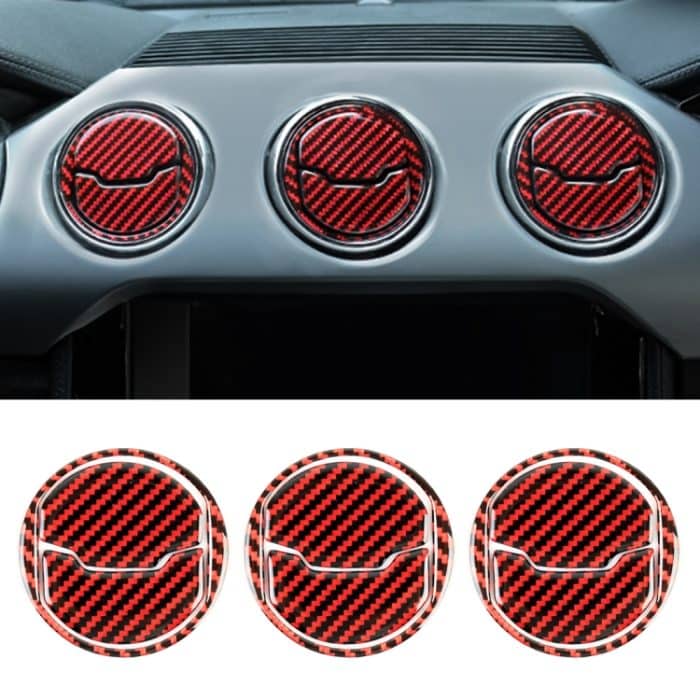 9 in 1 Auto Carbon Fiber Zentrale Air Outlet Rahmen Dekorative Aufkleber für Ford Mustang 2015-2020 – Bild 1