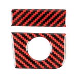 2 in 1 Auto Carbon Fiber Vice Fahrersitz Aufbewahrungsbox Knopf Dekorativer Aufkleber für Ford Mustang 2015-2020, Linkslenker – Bild 2