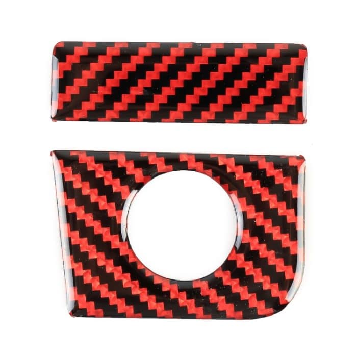 2 in 1 Auto Carbon Fiber Vice Fahrersitz Aufbewahrungsbox Knopf Dekorativer Aufkleber für Ford Mustang 2015-2020, Linkslenker – Bild 2