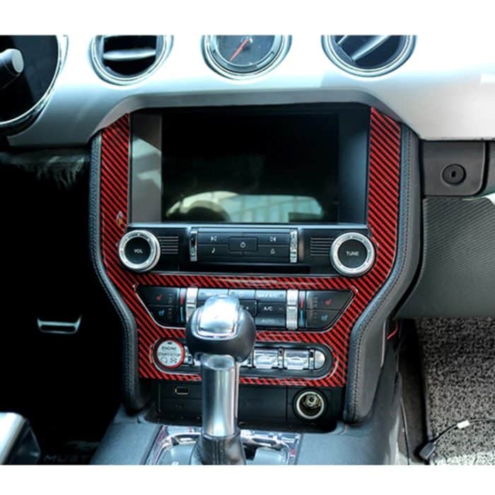7 in 1 Auto Carbon Fiber Zentrale Bedienfeld Dekorative Aufkleber für Ford Mustang 2015-2020 – Bild 5
