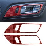 2 in 1 Auto Carbon Fiber Innen Tür Griff Dekorative Aufkleber für Ford Mustang 2015-2020