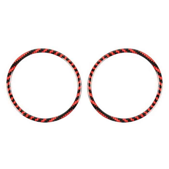 2-in-1-Autotürhupenring aus Kohlefaser, kleiner dekorativer Aufkleber für Ford Mustang 2015–2020, Durchmesser: 8,3 cm – Bild 2