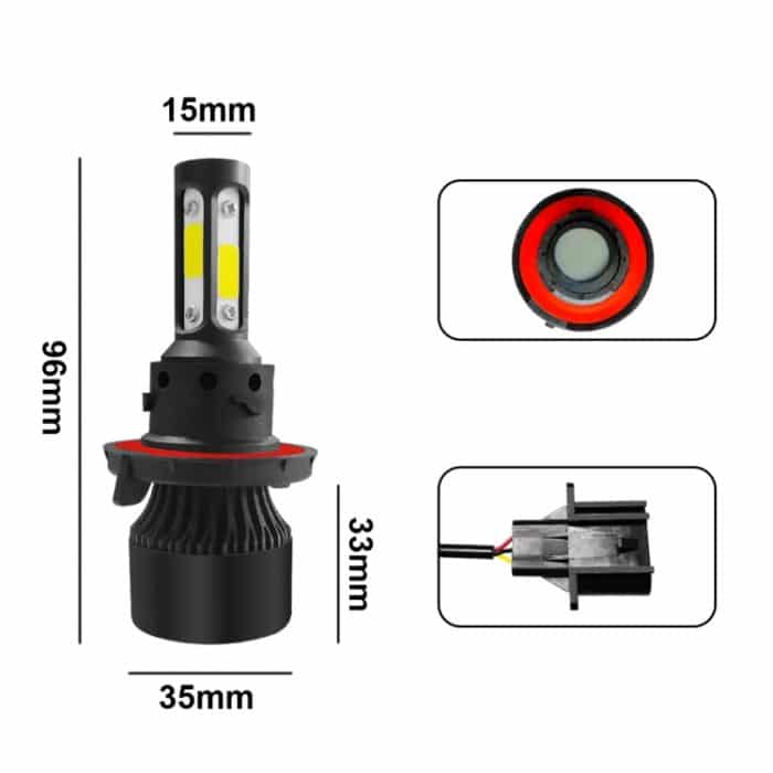 2 Stück S2 H13 / 9008 DC9-36V / 25W / 6000K / 2500LM IP68 Auto-LED-Scheinwerferlampen, H13 / 9008 – Bild 2