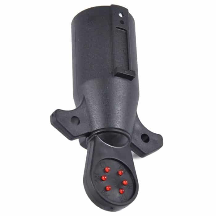 12V 7-Wege-Blade Trailer Light Verkabelungstester Runder Adapter 7 Pin US Plug Signal Tester – Bild 1
