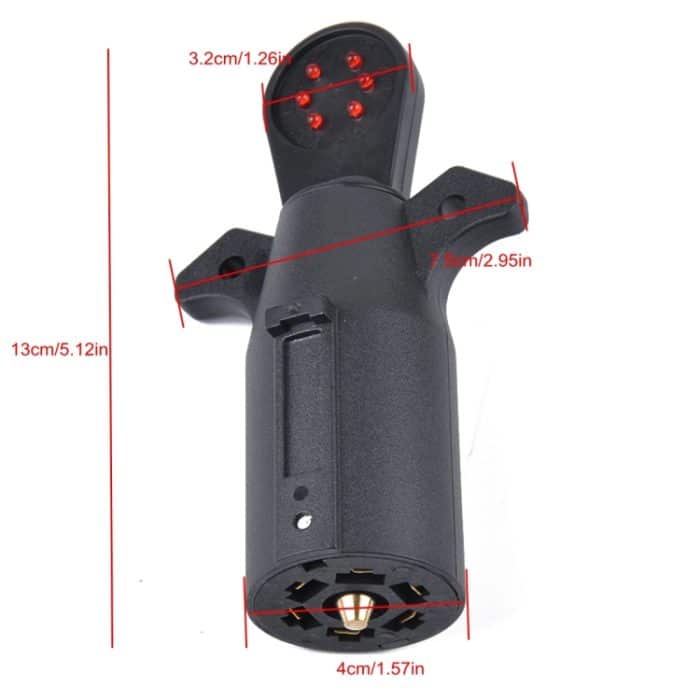12V 7-Wege-Blade Trailer Light Verkabelungstester Runder Adapter 7 Pin US Plug Signal Tester – Bild 4