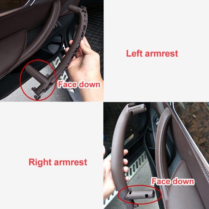 Auto linke Seite Innentüren Griff Pull Trim Cover für BMW X5 / X6, Linksfahren, Left Side (Black), Left Side (Dark Coffee), Left Side (Orange), Left Side (Grey White), Left Side (Beige) – Bild 4