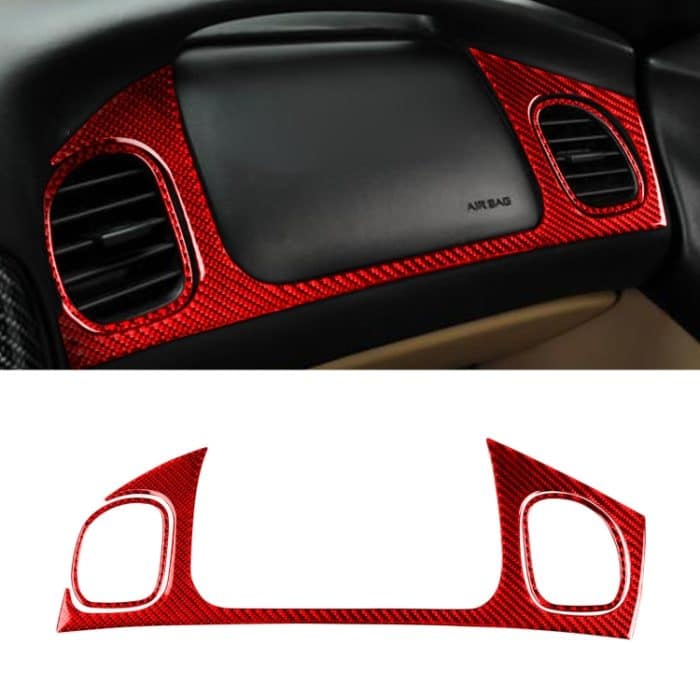 3-in-1-Carbon-Faser-Auto-Luftauslass-Aufkleber-Set für Beifahrersitz, für Chevrolet Corvette C5 1998–2004, Linksantrieb, 3 in 1 Passenger Seat Air Outlet Sticker – Bild 1