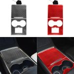 Für Tesla Modell 3 2017–2022/Modell Y 2000– Auto-Carbonfaser-Zentralsteuerungs-dekorativer Aufkleber, Central Control (Black), Central Control (Red) – Bild 2