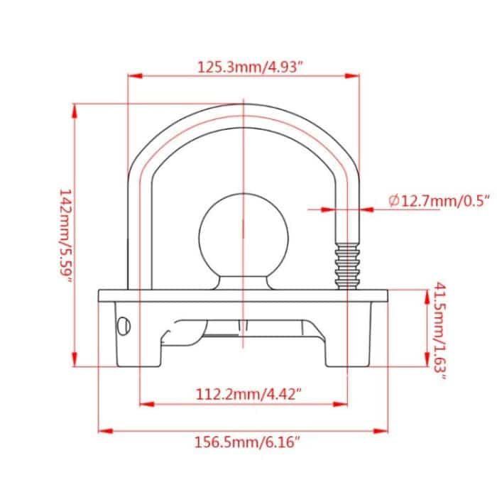 Universal Trailer Ball Hitch Kupplungsschloss Verstellbarer Anhänger U-Form Kupplungsschloss, zufällige Farbabgabe – Bild 6