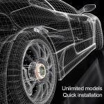 4 PCS Solar LED Autoreifen Dekoration Blinklichter Bunte Räder Nabe Atmosphärenlichter Infrarot-Fernbedienung – Bild 6