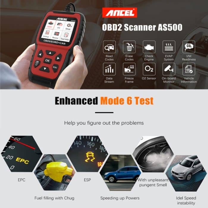 Ancel AS500 OBDII Scanner Engine Reader Autodiagnosetool – Bild 8