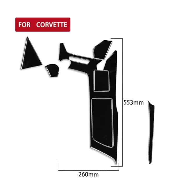 Für Chevrolet Corvette C7 2014-2019 5-in-1-Auto-Wasserbecher-Verkleidungsaufkleber, Linksantrieb – Bild 2