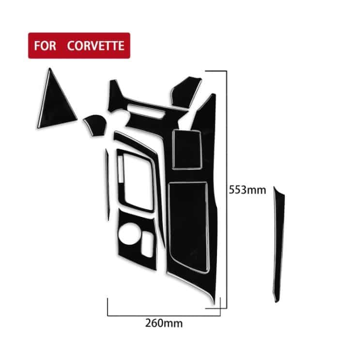 Für Chevrolet Corvette C7 2014-2019 11-in-1-Auto-Getriebe-Wasserbecher-Verkleidungsaufkleber, Linksantrieb – Bild 2