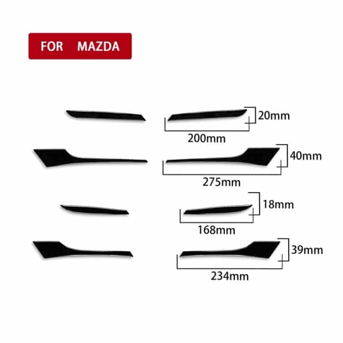 Für Mazda 3 Axela 2010–2013 8-in-1-Autotür-Schiebegriff-dekorativer Aufkleber, Links- und Rechtsantrieb, universell – Bild 2