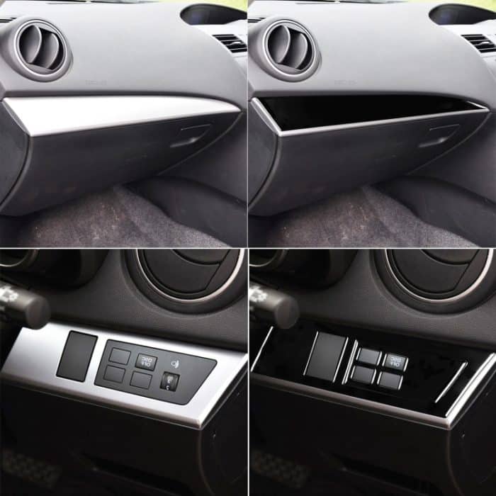 Für Mazda 3 Axela 2010–2013 3-in-1-Auto, beide Seiten des Instrumentensatzes, dekorativer Aufkleber, Rechtsantrieb – Bild 6