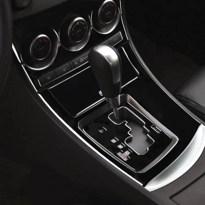 Für Mazda 3 Axela 2010-2013 6 in 1 Auto AC Gear Panel Set Ein dekorativer Aufkleber, Linksantrieb – Bild 5