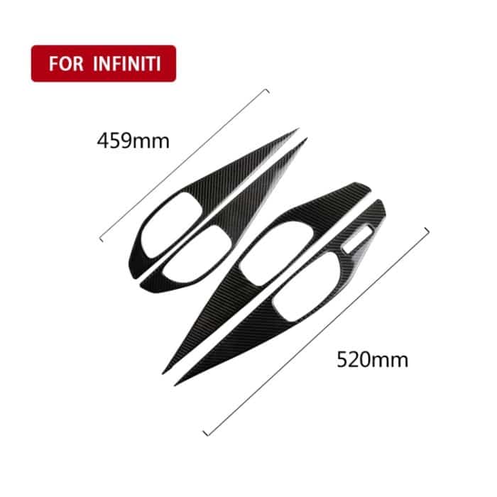 4 PCS Car Carbon Fiber Tür Innengriffverkleidung Dekorativer Aufkleber für Infiniti Q50, Linkslenker – Bild 6