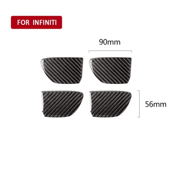 4 PCS Car Carbon Fiber Tür Innengriff Handgelenkplatte Dekorativer Aufkleber für Infiniti Q50 / Q60 – Bild 5