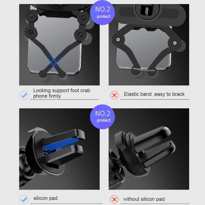 Auto-Luftauslass-Sechs-Klauen-Schwerkraft-Handyhalterung, Six-claw Phone Holder(Black), Six-claw Phone Holder(Red), Six-claw Phone Holder(Silver) – Bild 9