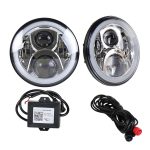 2 PCS 7 Zoll DC12V 6000K-6500K 50W Auto-LED-Scheinwerfer-Cree-Lampenperlen für Jeep Wrangler / Harley, unterstützt APP + Bluetooth-Steuerung, DC12V 6000K-6500K 50W – Bild 2