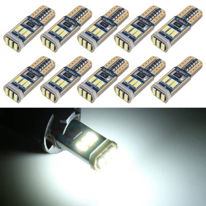 10 PCS T10 DC12V / 1,7W / 6000K / 110LM 9LEDs SMD-4014 Auto-Abstandsleuchte mit Decoder – Bild 1