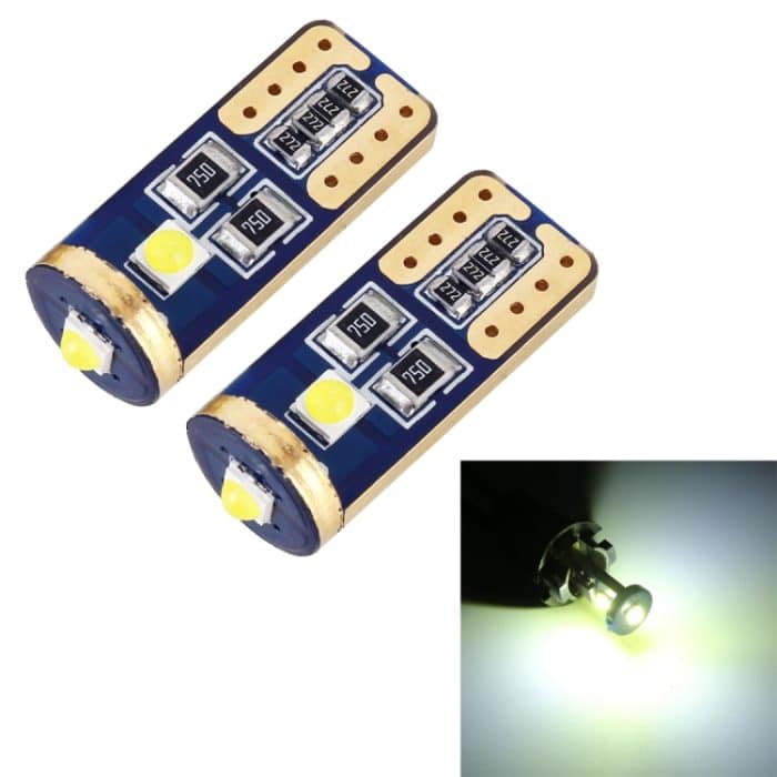 CRP2146.jpg 2 PCS T10 / W5W / 168/194 DC12V / 1,2W / 6000K / 85LM 3LEDs SMD-3030 Fahrzeugfreigabeleuchte – Bild 1