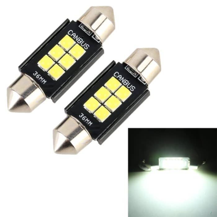 CRP2149.jpg 2 PCS 36 mm DC12V / 2,5W / 6000K / 170LM 6LEDs SMD-3030 Auto-Leselampe Dome Light – Bild 1