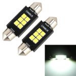 2 PCS 39 mm DC12V / 2,5W / 6000K / 170LM 6LEDs SMD-3030 Auto-Leselampe Dome Light