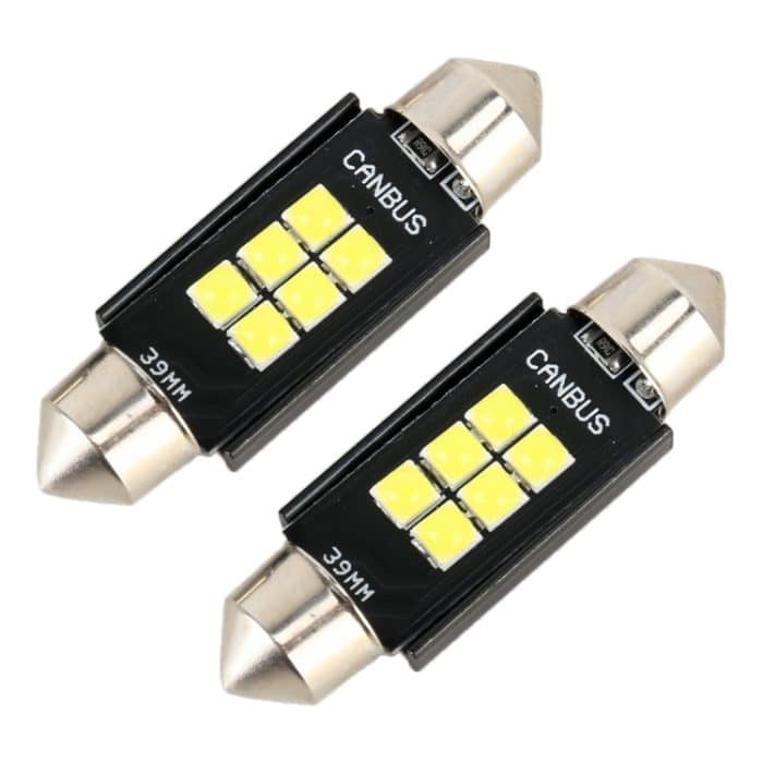 2 PCS 39 mm DC12V / 2,5W / 6000K / 170LM 6LEDs SMD-3030 Auto-Leselampe Dome Light – Bild 2