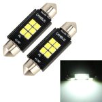 2 PCS 41 mm DC12V / 2,5W / 6000K / 170LM 6LEDs SMD-3030 Auto-Leselampe Dome Light