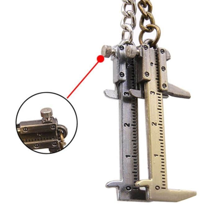 5 Stück Mini-Messschieber-Schlüsselanhänger, Vernier Shape(Bronze), Vernier Shape(Silver) – Bild 4
