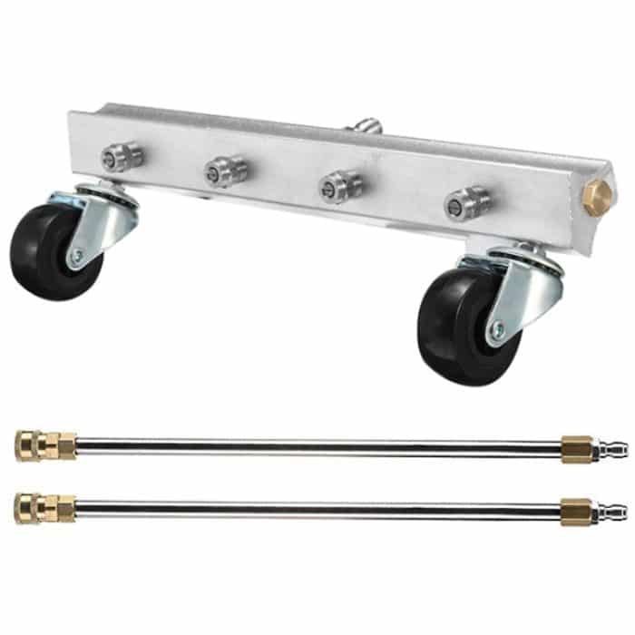 Karosserie Chassis Auto Hochdruckwaschmaschine Auto Boden Wasser Waschmaschine 4 Düsenreiniger Set, Verlängerungsstange Länge: 34cm – Bild 2