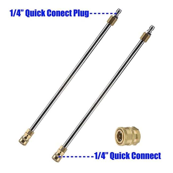 Karosserie Chassis Auto Hochdruckwaschmaschine Auto Boden Wasser Waschmaschine 4 Düsenreiniger Set, Verlängerungsstange Länge: 34cm – Bild 6