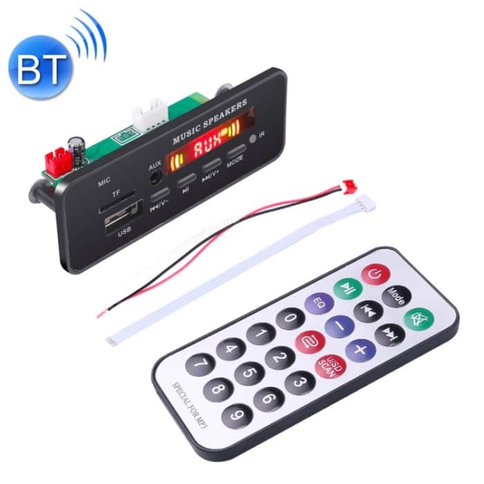 CRP2259.jpg Auto 12V 2x3W Audio MP3-Player Decoder Board FM-Radio TF USB 3,5 mm AUX, mit Bluetooth & Aufnahmefunktion und Fernbedienung – Bild 1