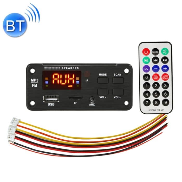 Auto 12V Farbbildschirm Bluetooth 5.0 Audio MP3 Player Decoder Board FM Radio TF Karte USB 3.5mm AUX, mit Fernbedienung – Bild 1