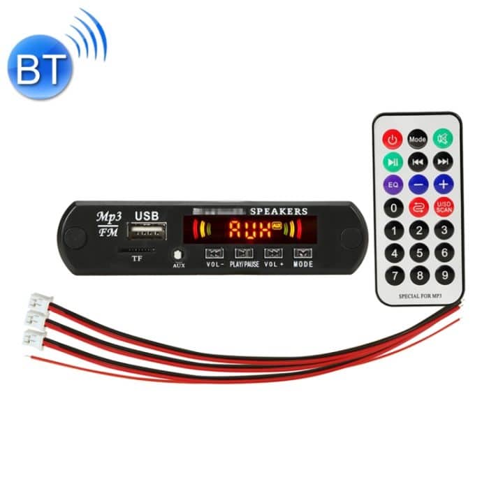 Auto 12V 2x3W Audio MP3-Player Decoder Board FM-Radio TF USB 3,5 mm AUX, mit Bluetooth / Aufnahmefunktion / Leistungsverstärker / Fernbedienung – Bild 1
