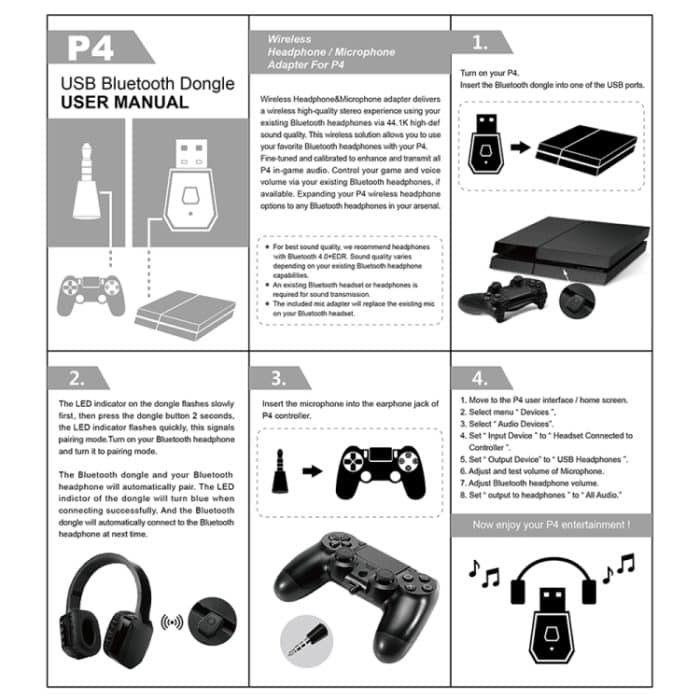 USB 4.0 Bluetooth Adapter Empfänger und Sender für Sony PlayStation PS4 – Bild 8