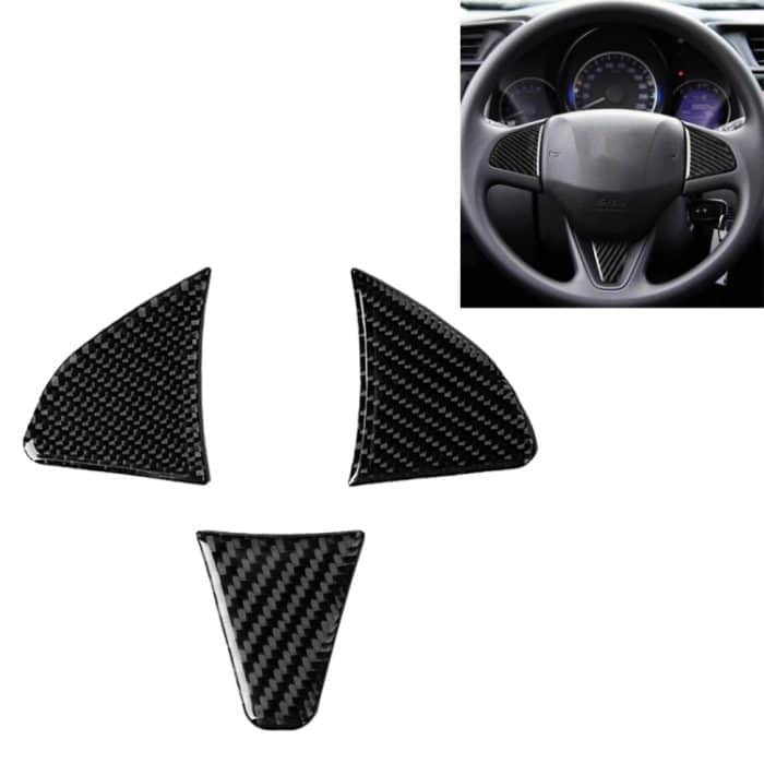 CRP2322.jpg 3 in 1 Auto Carbon Lenkradknopf Dekorativer Aufkleber für Honda Fit, Links- und Rechtsantrieb Universal – Bild 1