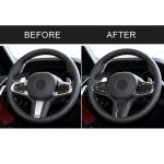 3 in 1 Auto Carbon Faser Einfarbig Lenkradknopf Dekorativer Aufkleber für BMW 5er G30 X3 G01, Links- und Rechtsantrieb Universal – Bild 7