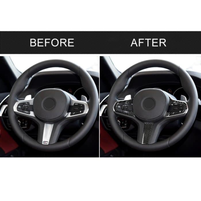 3 in 1 Auto Carbon Faser Einfarbig Lenkradknopf Dekorativer Aufkleber für BMW 5er G30 X3 G01, Links- und Rechtsantrieb Universal – Bild 7