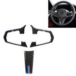 3 in 1 Auto Carbon Faser Tricolor Lenkradknopf Dekorativer Aufkleber für BMW 5er G30 X3 G01, Links- und Rechtsantrieb Universal